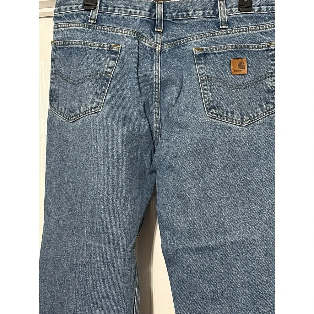 Men's Carhartt Jeans, Medium Wash Denim, Men's Jeans Size 38x32, 38 waist pants